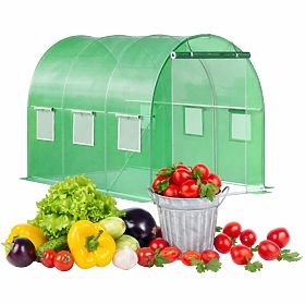 Tunnel de jardin en film 3x2x2 m 6 m² cadre métallique film UV, Bauerkraft