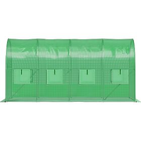 Tunnel de jardin en film de serre 4x2x2 m 8 m² cadre en métal film UV 2 entrées, Bauerkraft